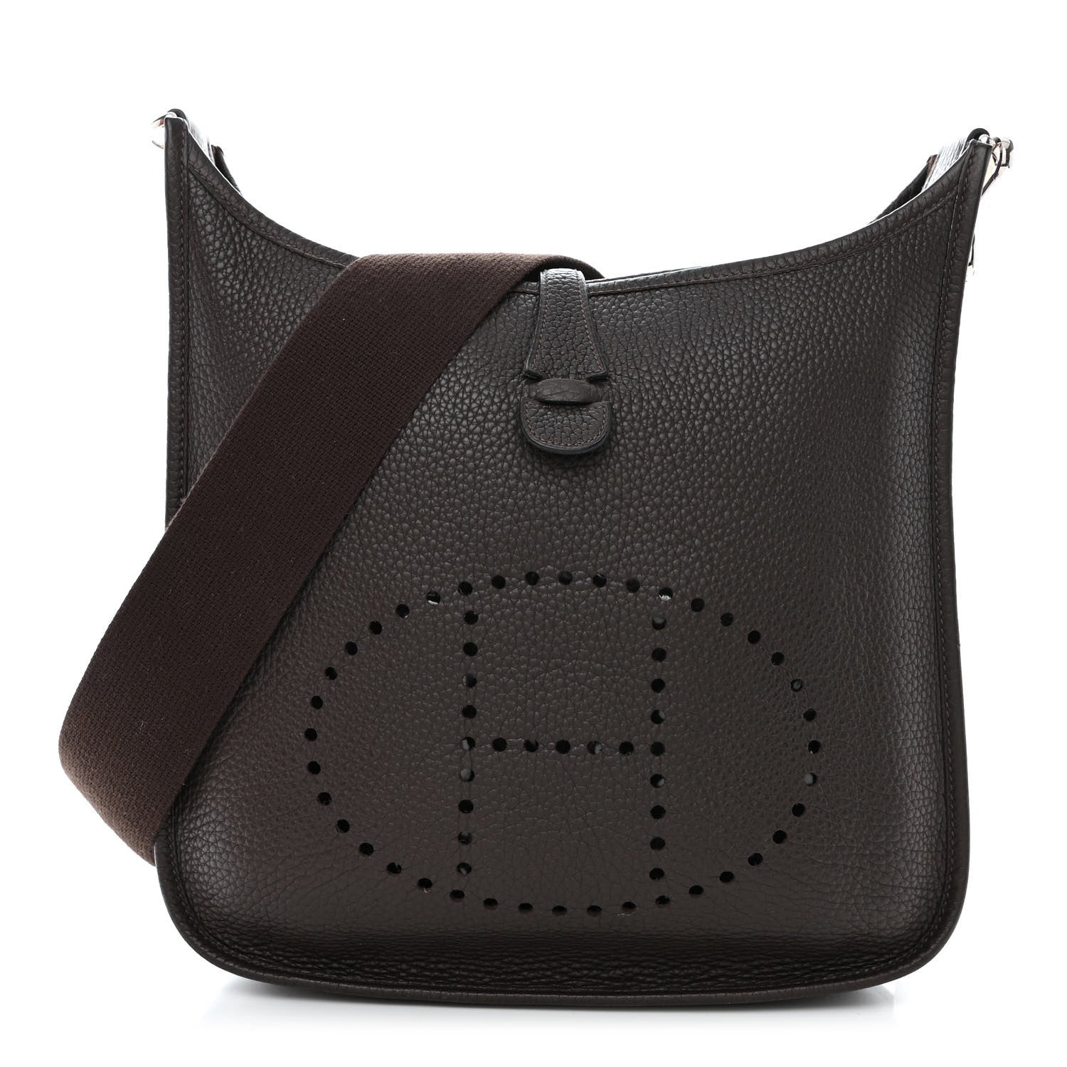 Hermes Taurillon Clemence Evelyne III PM Chocolate 1 of 10