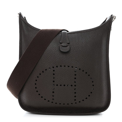 Hermes Taurillon Clemence Evelyne III PM Chocolate 1 of 10
