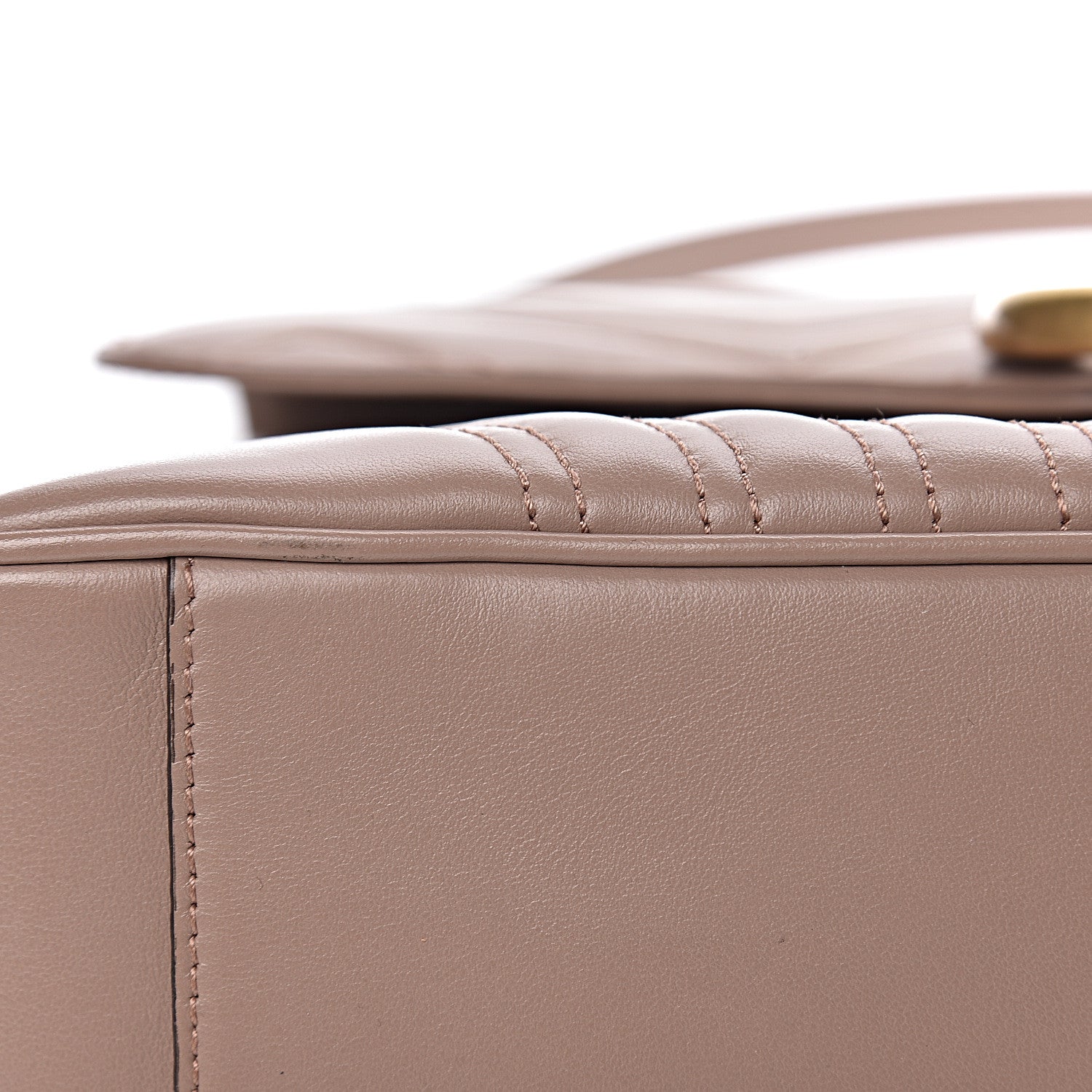 Gucci Calfskin Matelasse Medium GG Marmont Top Handle Shoulder Bag Porcelain Rose 15 of 16