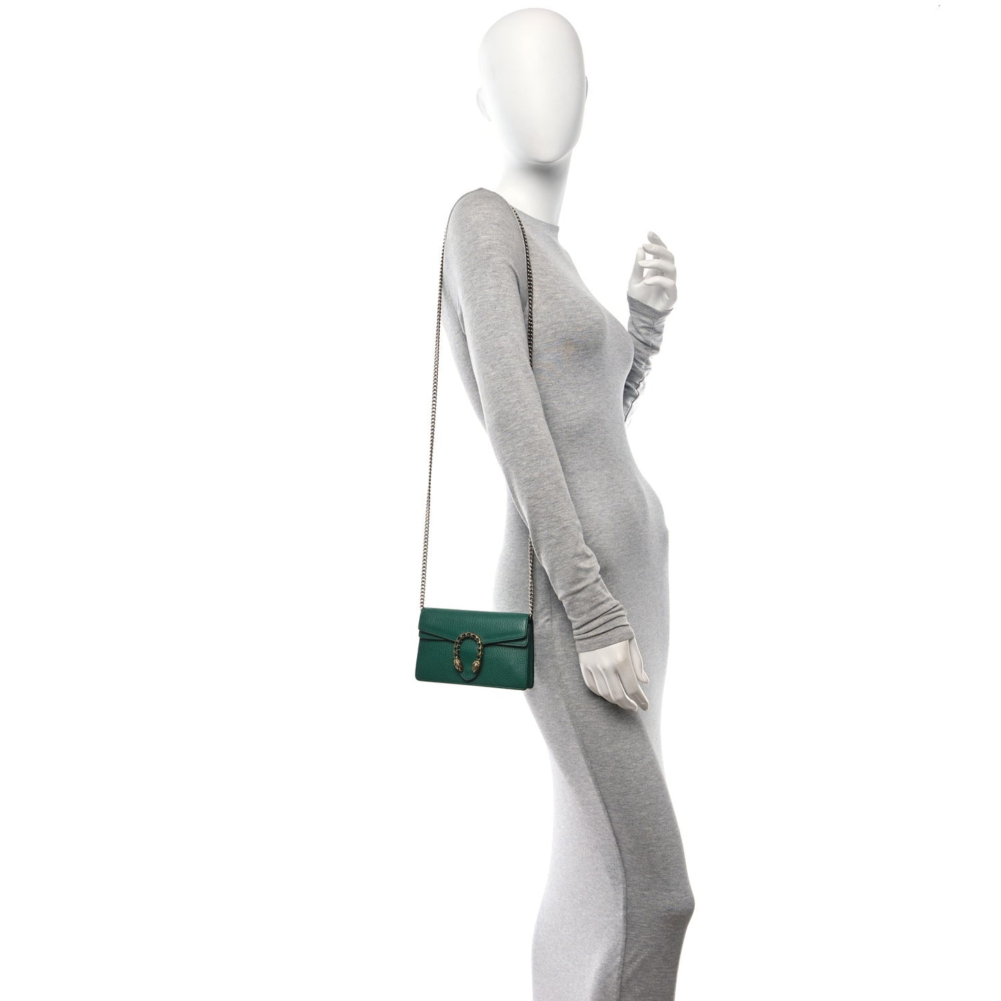 Dollar Calfskin Crystal Super Mini Dionysus Shoulder Bag Emerald