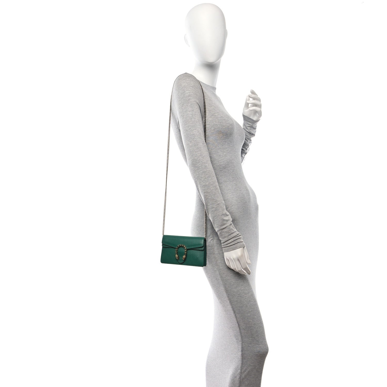 Gucci Dollar Calfskin Crystal Super Mini Dionysus Shoulder Bag Emerald 2 of 9