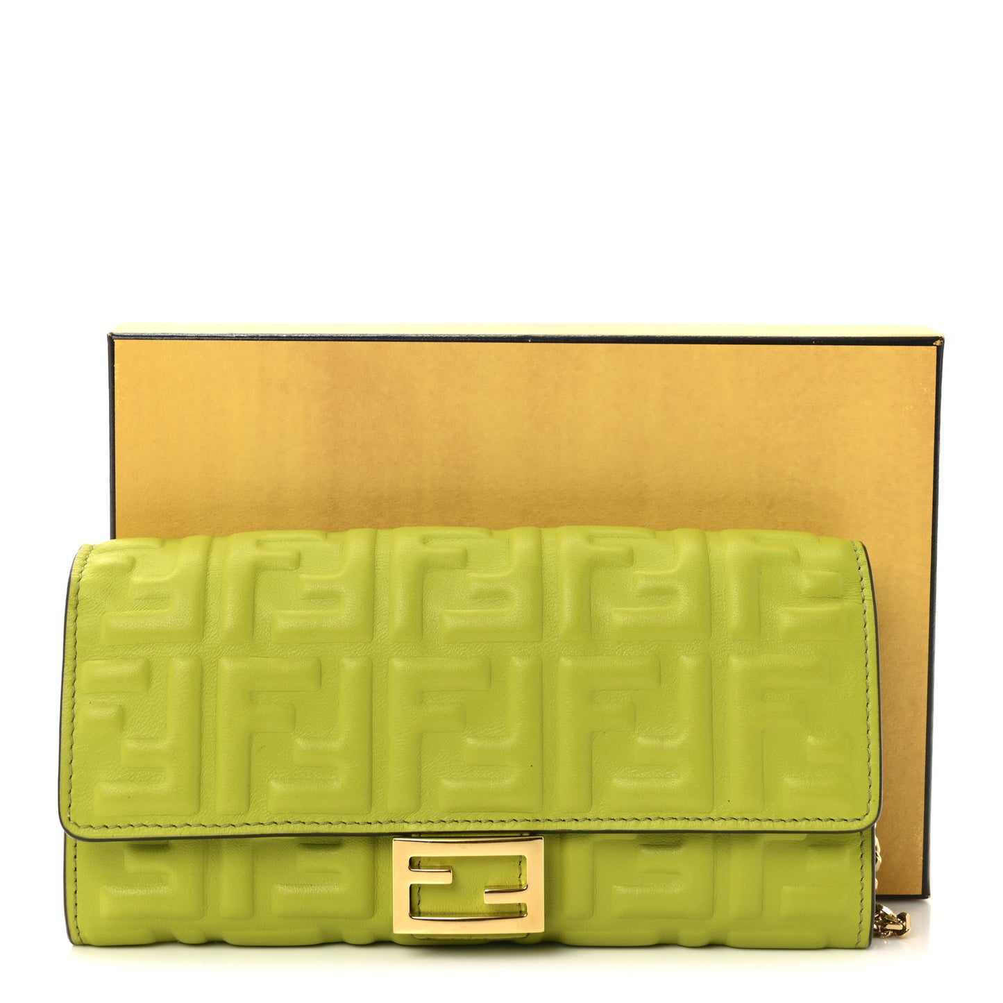 Nappa Matisse FF Embossed Continental Wallet On Chain Wasabi