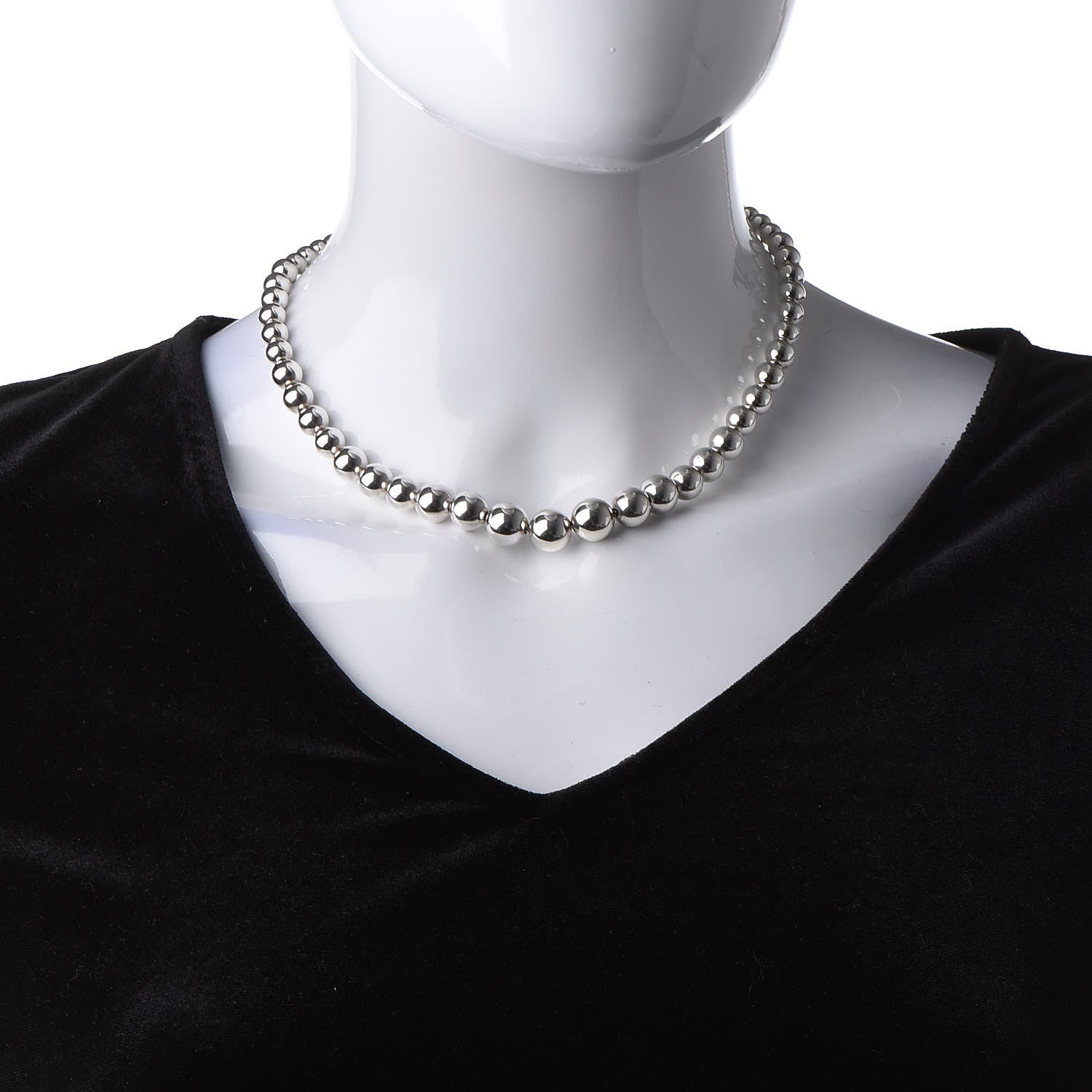 Tiffany Sterling Silver HardWear Graduated Ball Necklace 2 of 7