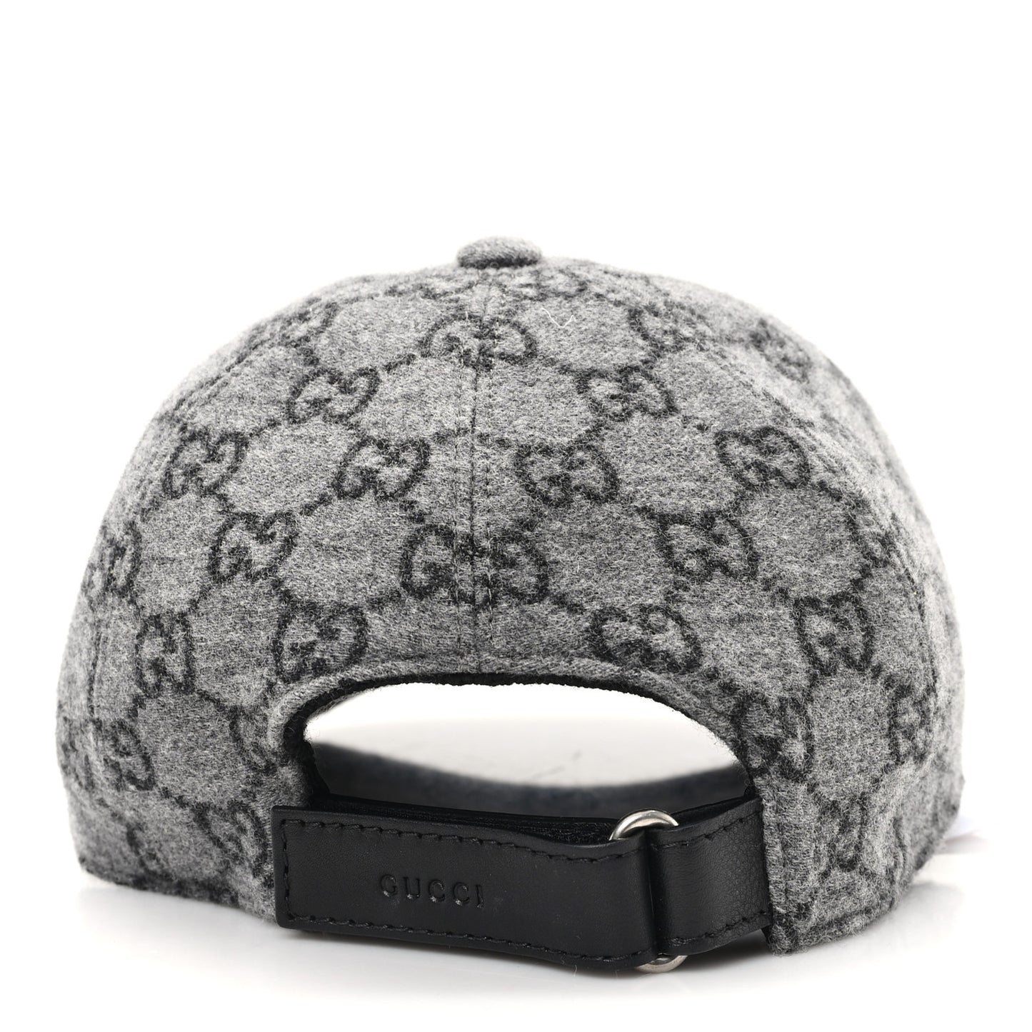 Covered Wool GG Monogram Baseball Hat M Grey Dark Grey Black