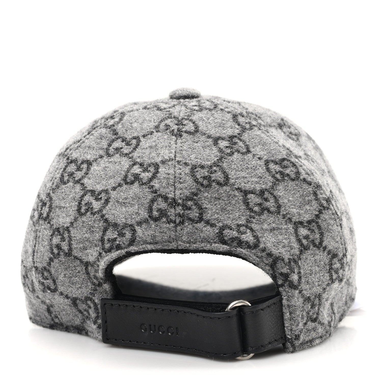 Gucci Covered Wool GG Monogram Baseball Hat M Grey Dark Grey Black 5 of 9