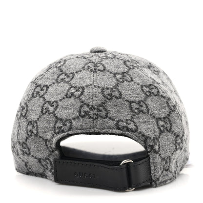 Gucci Covered Wool GG Monogram Baseball Hat M Grey Dark Grey Black 5 of 9