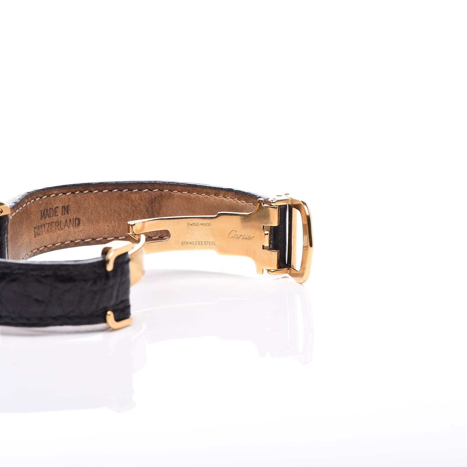 Cartier Sterling Silver Vermeil Alligator 20mm Must de Cartier Tank Quartz Watch 7 of 7