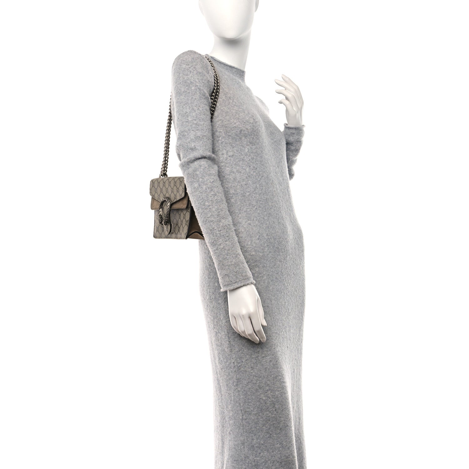 Gucci GG Supreme Monogram Mini Dionysus Shoulder Bag Taupe 2 of 11