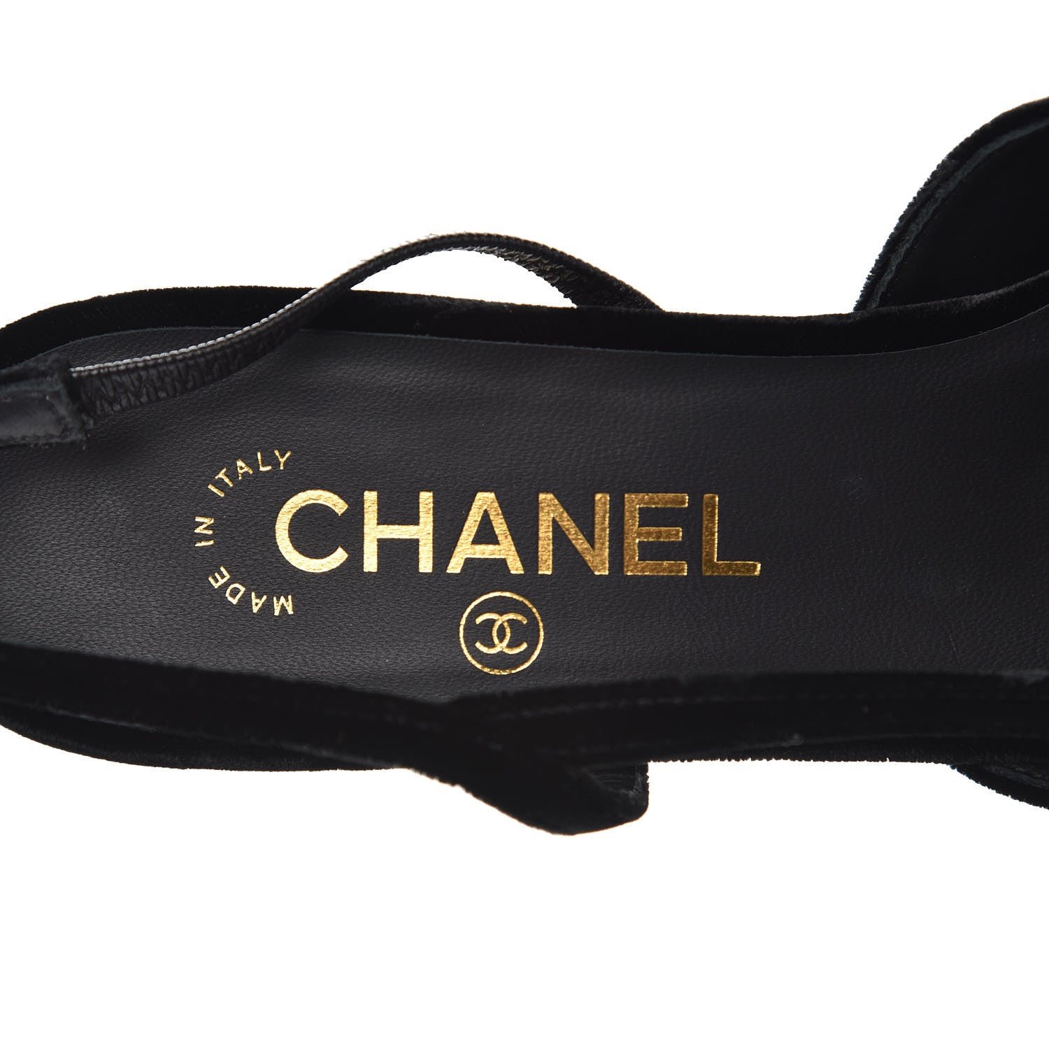 Chanel Velvet Grosgrain Cap Toe CC Slingback Pumps 39.5 Black 6 of 9