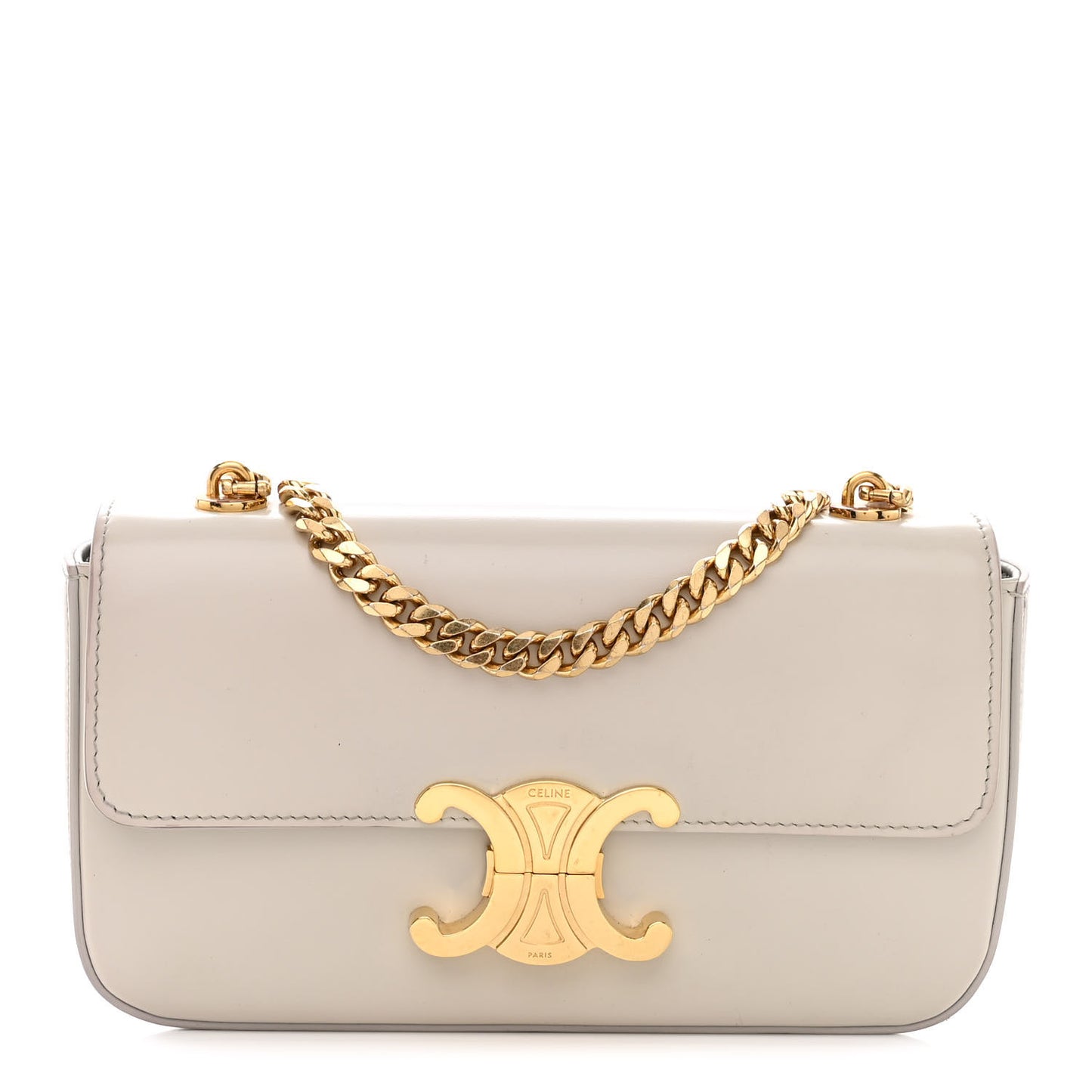 Shiny Calfskin Triomphe Chain Shoulder Bag