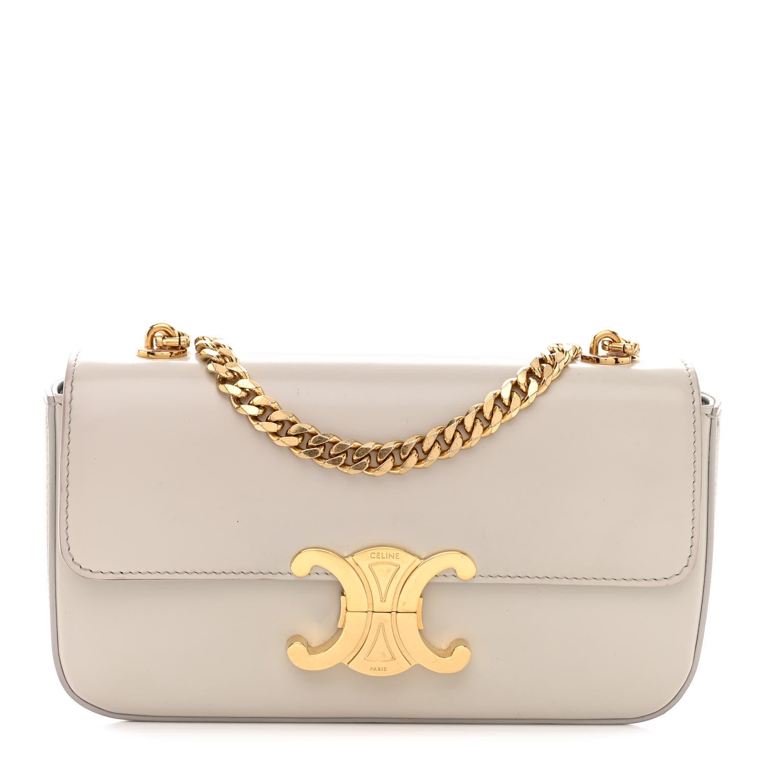 Celine Shiny Calfskin Triomphe Chain Shoulder Bag 1 of 12
