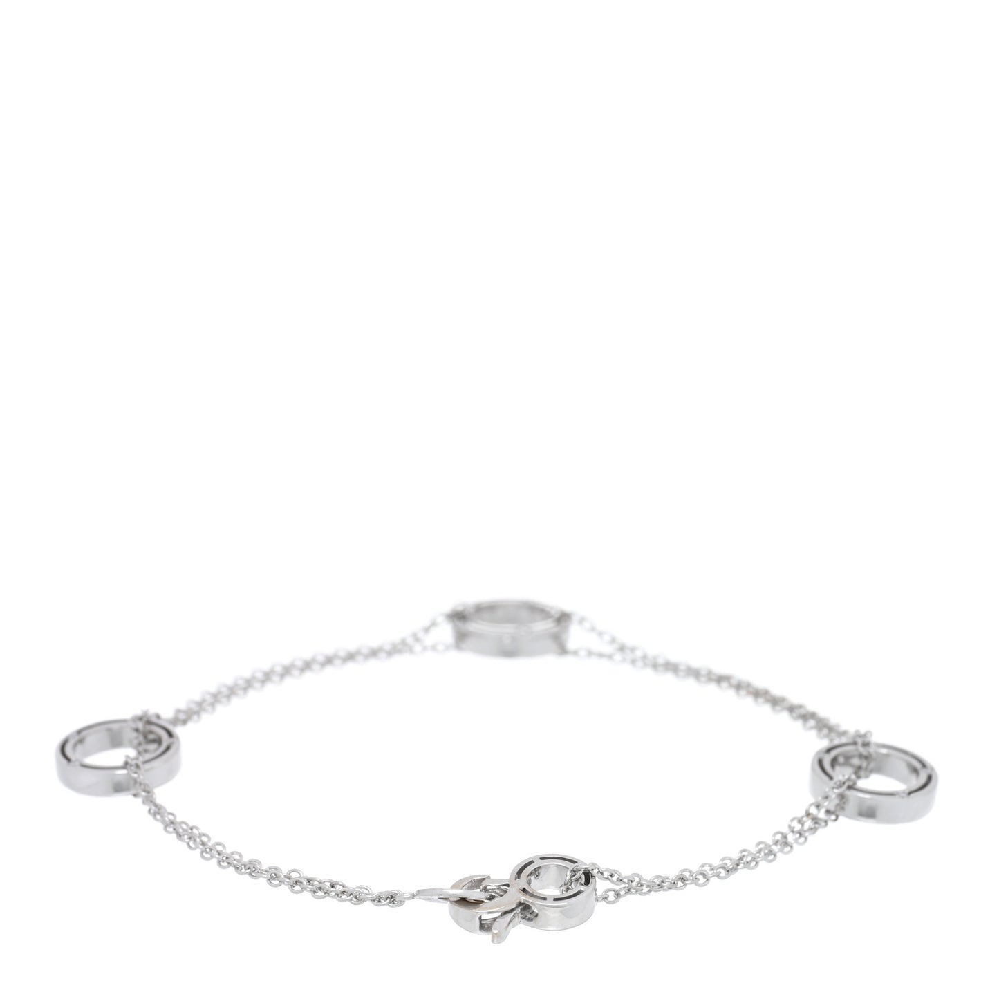 18K White Gold Diamond D.Side Station Bracelet