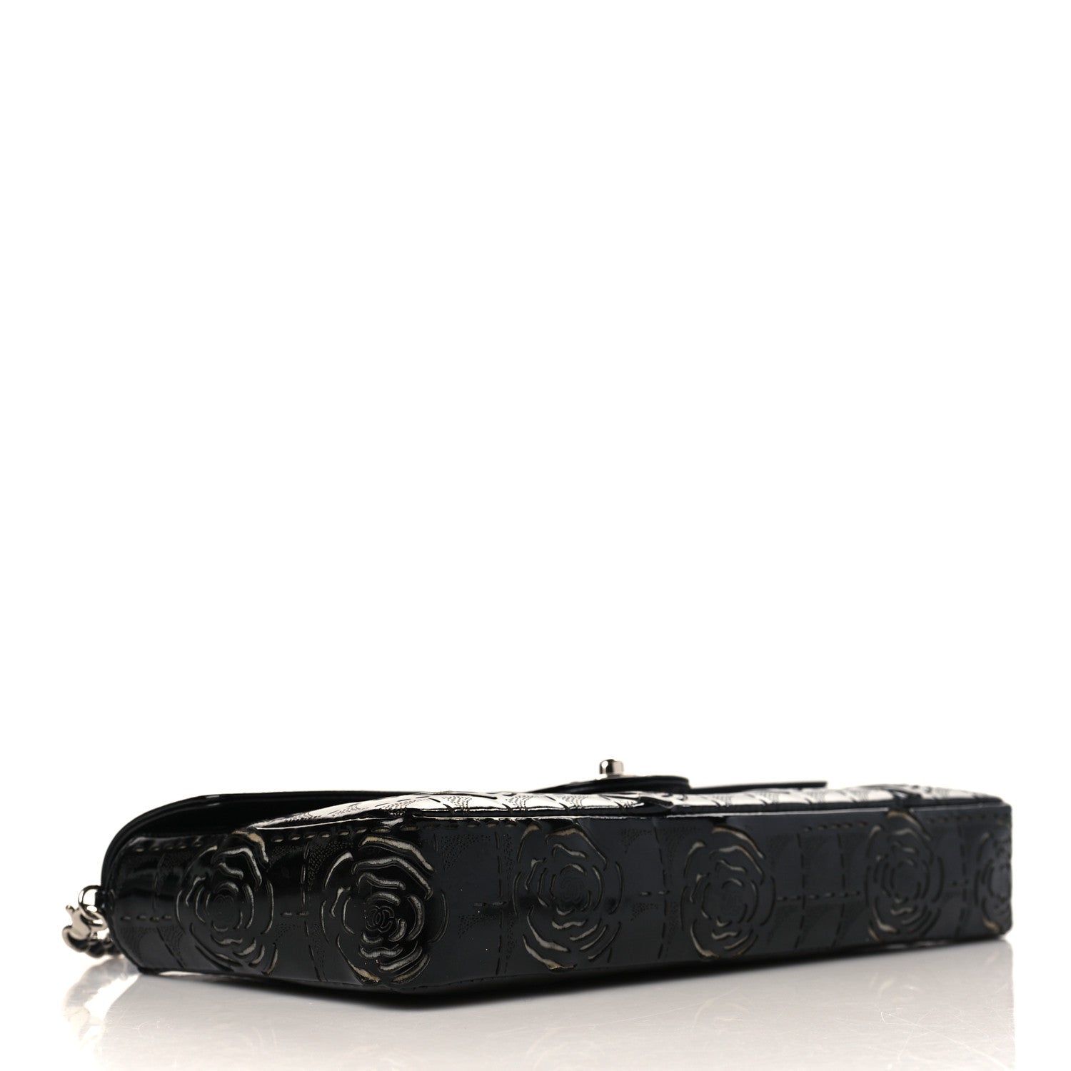 Chanel Patent Perforated Camellia East West Flap Black 4 of 11