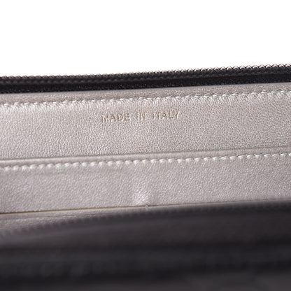 Chanel Lambskin Camellia Embossed Large Zip Around Gusset Wallet Black 7 of 14