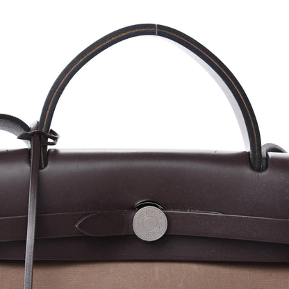 Hermes Vache Hunter Toile Herbag Zip 31 PM Etoupe Ebene 9 of 9