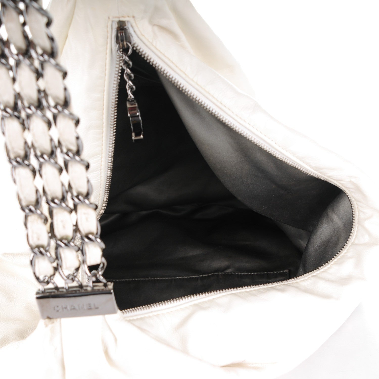 Chanel Lambskin Large Rock and Chain Hobo White 5 of 13