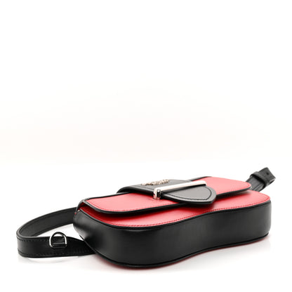 Prada City Calfskin Sidonie Convertible Chain Bag Rosso Black 3 of 9