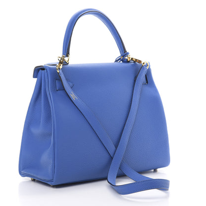 Hermes Togo Kelly Retourne 28 Bleu Zellige 3 of 11