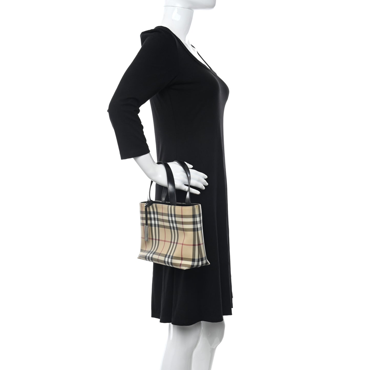 House Check Small Tote Black