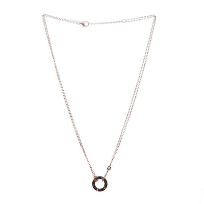 Cartier 18K Pink Gold 2 Diamond LOVE Necklace 3 of 7