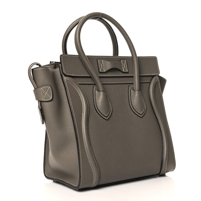 Celine Drummed Calfskin Micro Luggage Souris 3 of 10
