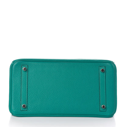 Hermes Taurillon Clemence Birkin 30 Bleu Paon 6 of 31