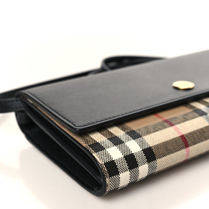 Burberry Calfskin Vintage Check Hannah Wallet with Detachable Strap Black 7 of 8