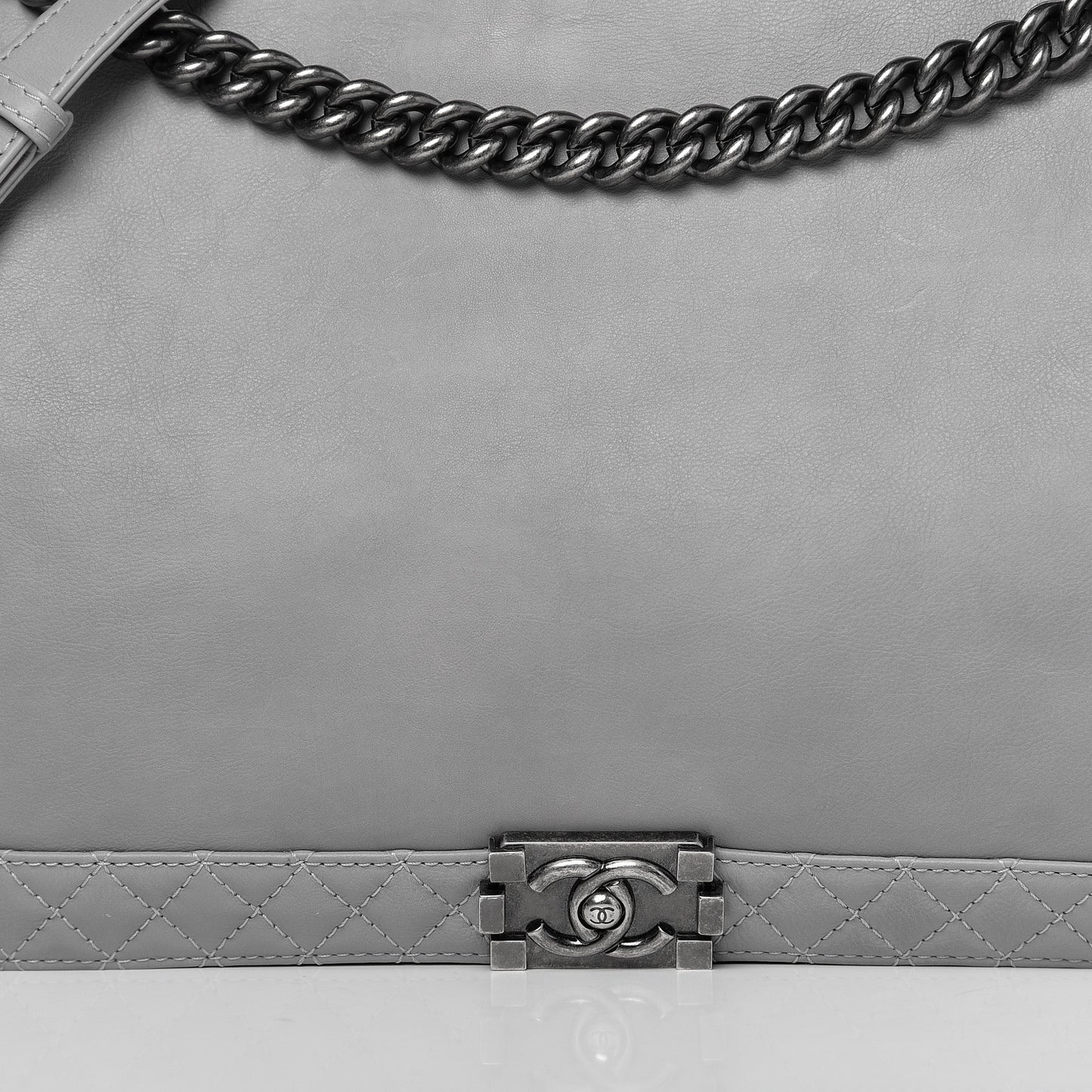 Calfskin Large Boy Reverso Flap Grey
