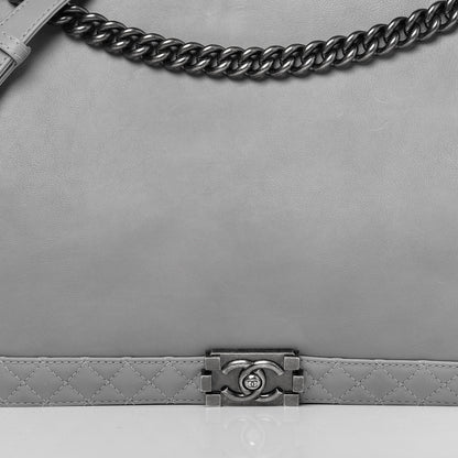 Chanel Calfskin Large Boy Reverso Flap Grey 9 of 9