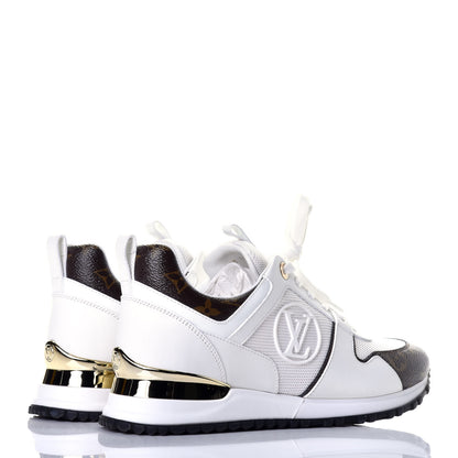 Louis Vuitton Suede Monogram Run Away Sneakers 38 White 4 of 10