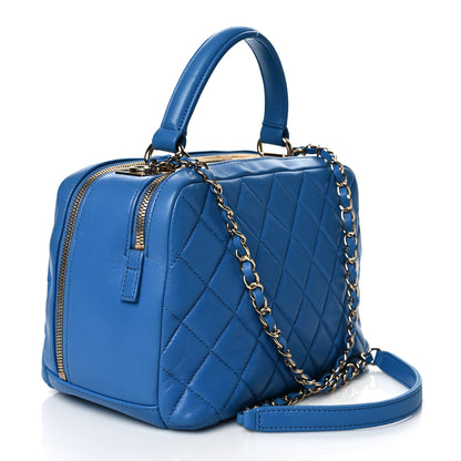 Chanel Lambskin Quilted Medium Trendy CC Bowling Bag Blue 3 of 10