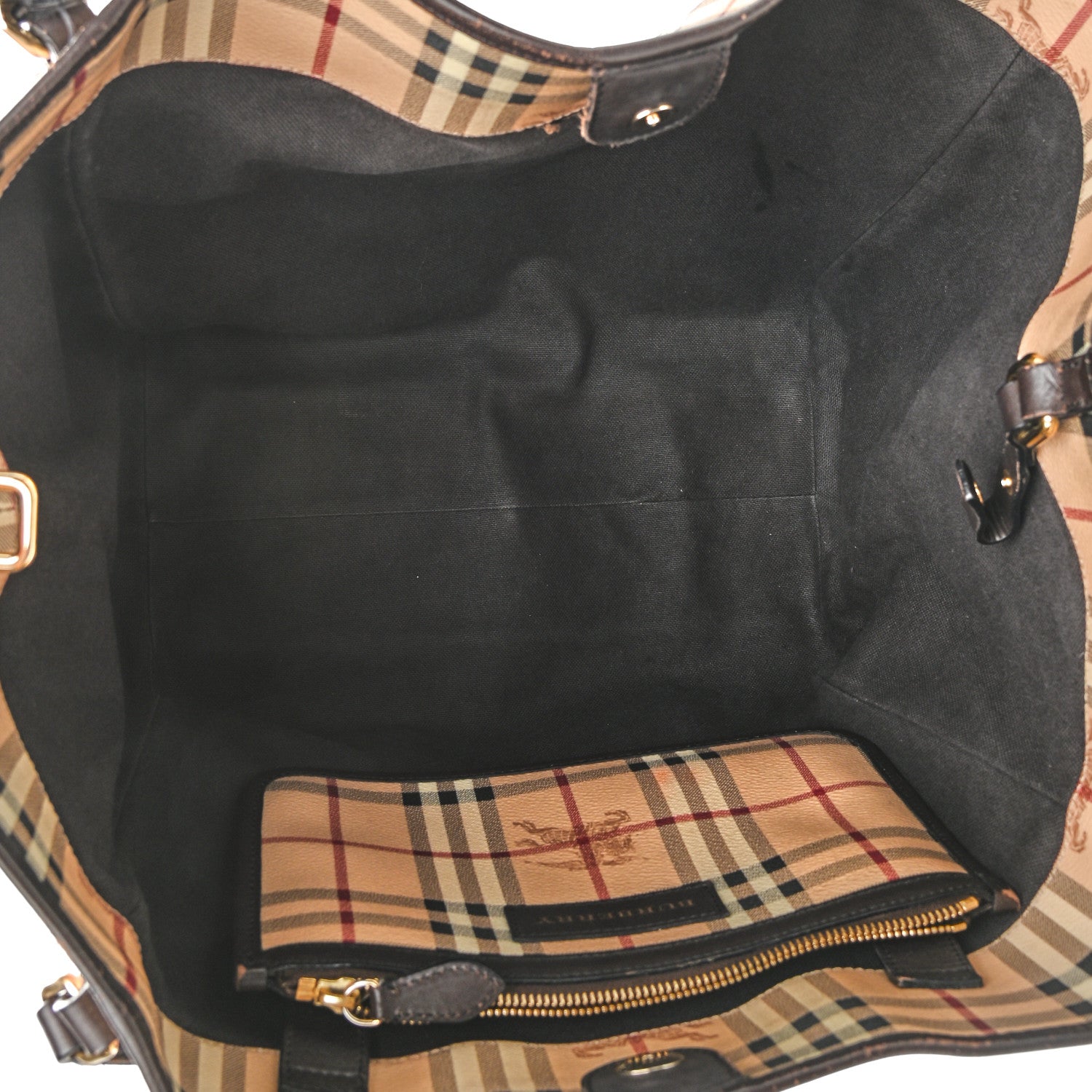 Burberry Haymarket Check Large Canterbury Tote Chocolate 7 of 14