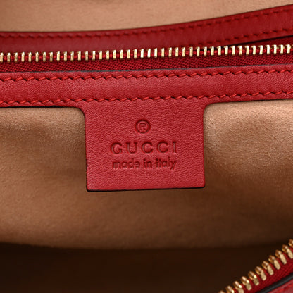 Gucci Apollo Calfskin GG Dadini Embroidered Chain Hobo Hibiscus Red 6 of 11