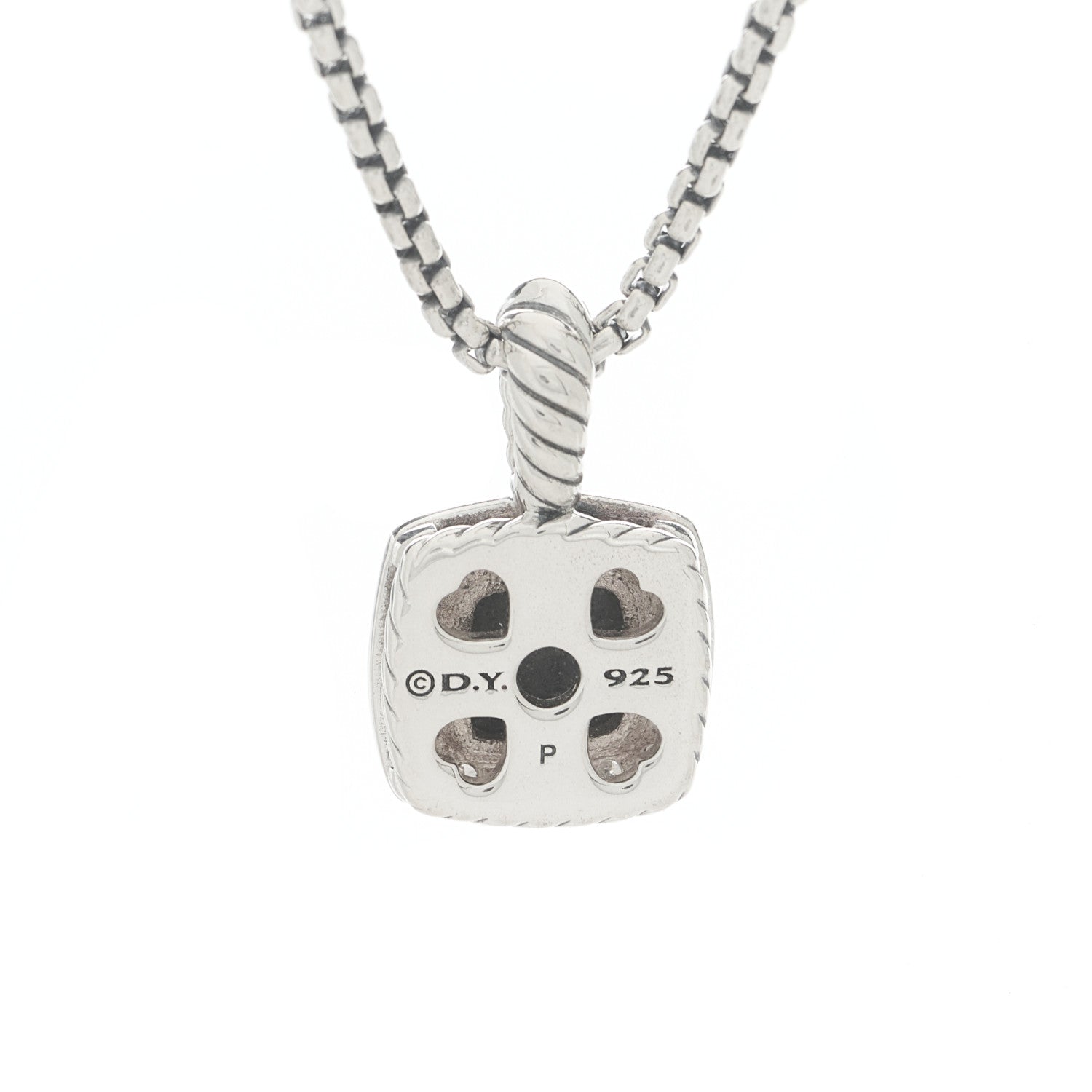 David Yurman Sterling Silver Diamond Black Orchid 7mm Petite Albion Pendant Necklace 6 of 6