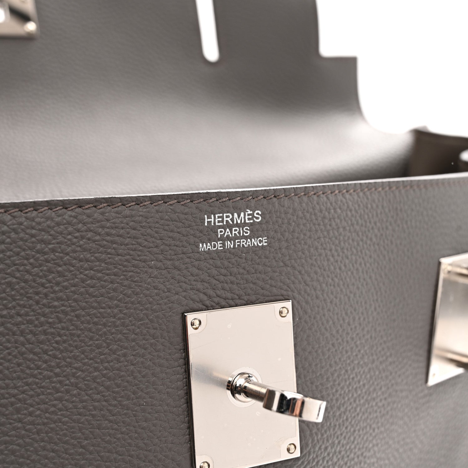 Hermes Togo Maxi Kelly Retourne 42 Etain 5 of 13