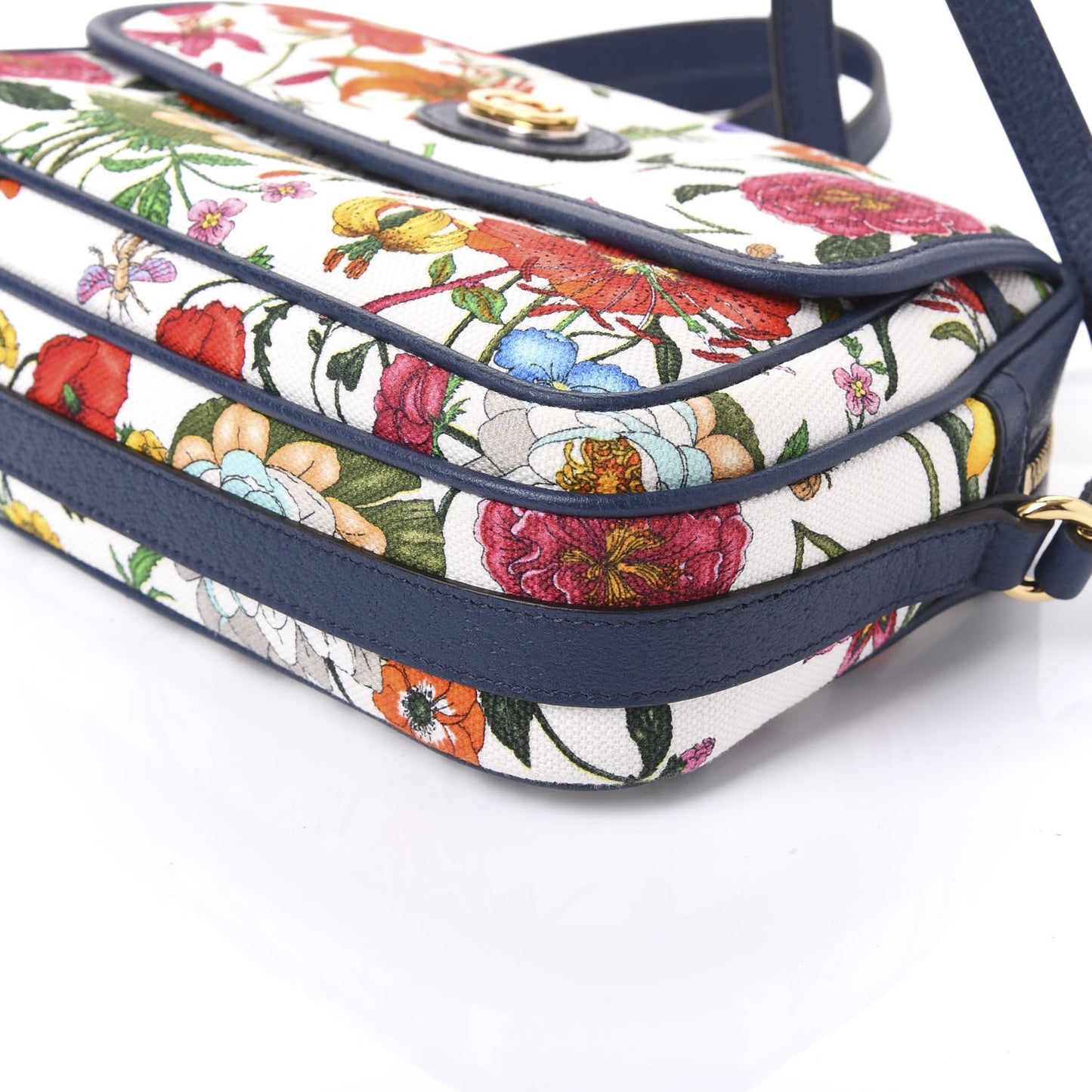 Canvas Flora Floral Shoulder Bag White Blue Agata Mulitcolor