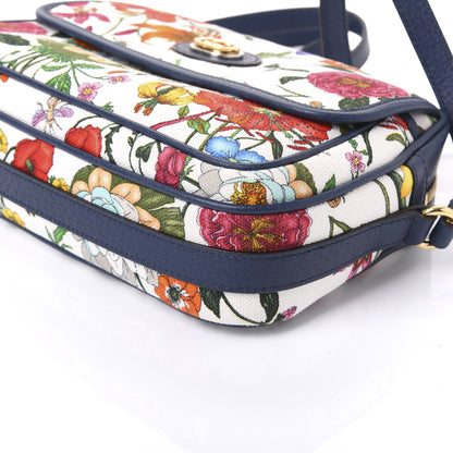 Gucci Canvas Flora Floral Shoulder Bag White Blue Agata Mulitcolor 6 of 10