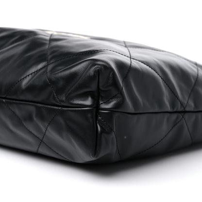 Chanel Shiny Calfskin Quilted Chanel 22 Black White 10 of 10
