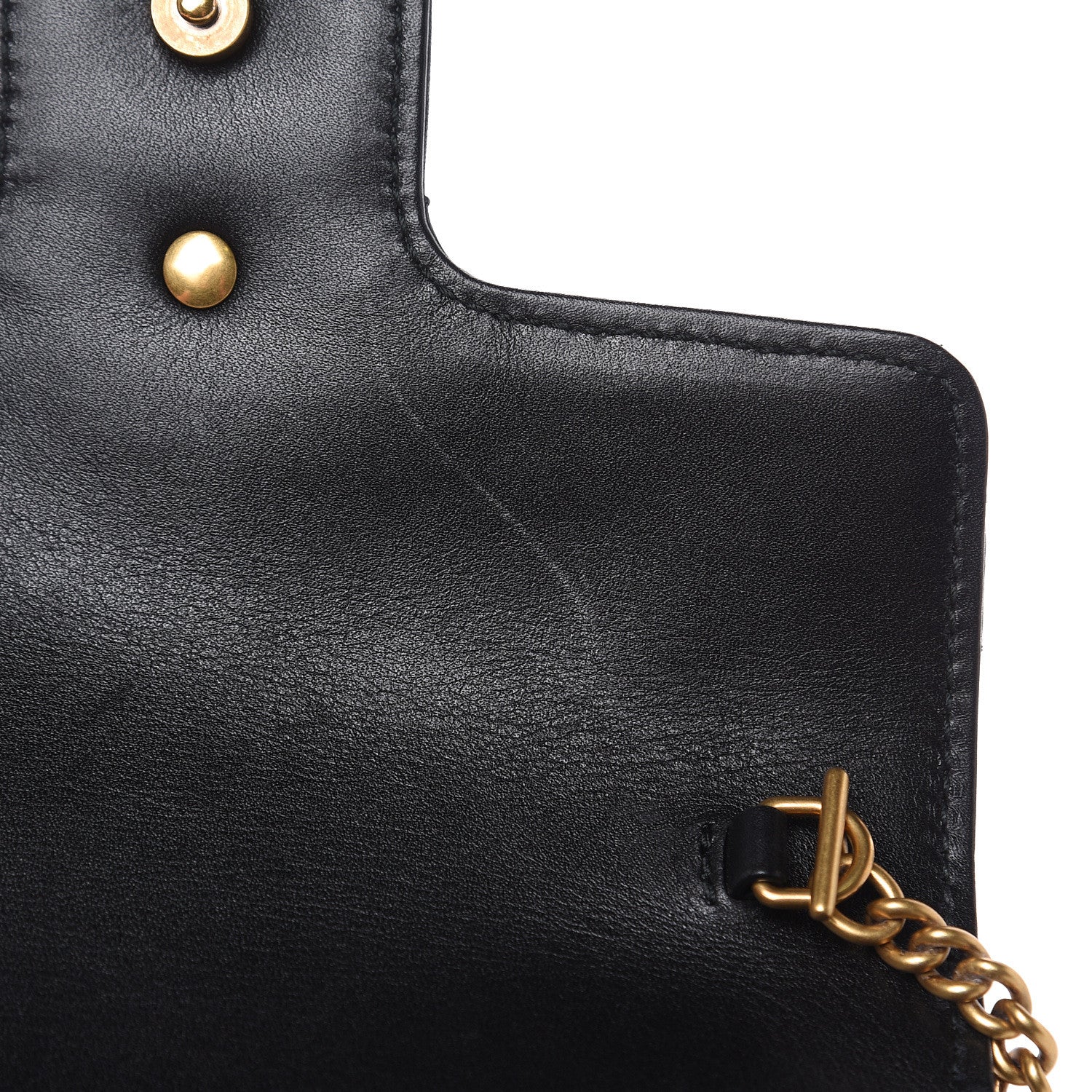 Gucci Calfskin Matelasse Super Mini GG Marmont Shoulder Bag Black 11 of 12