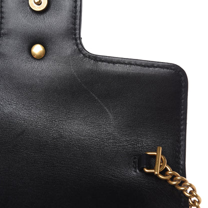 Gucci Calfskin Matelasse Super Mini GG Marmont Shoulder Bag Black 11 of 12