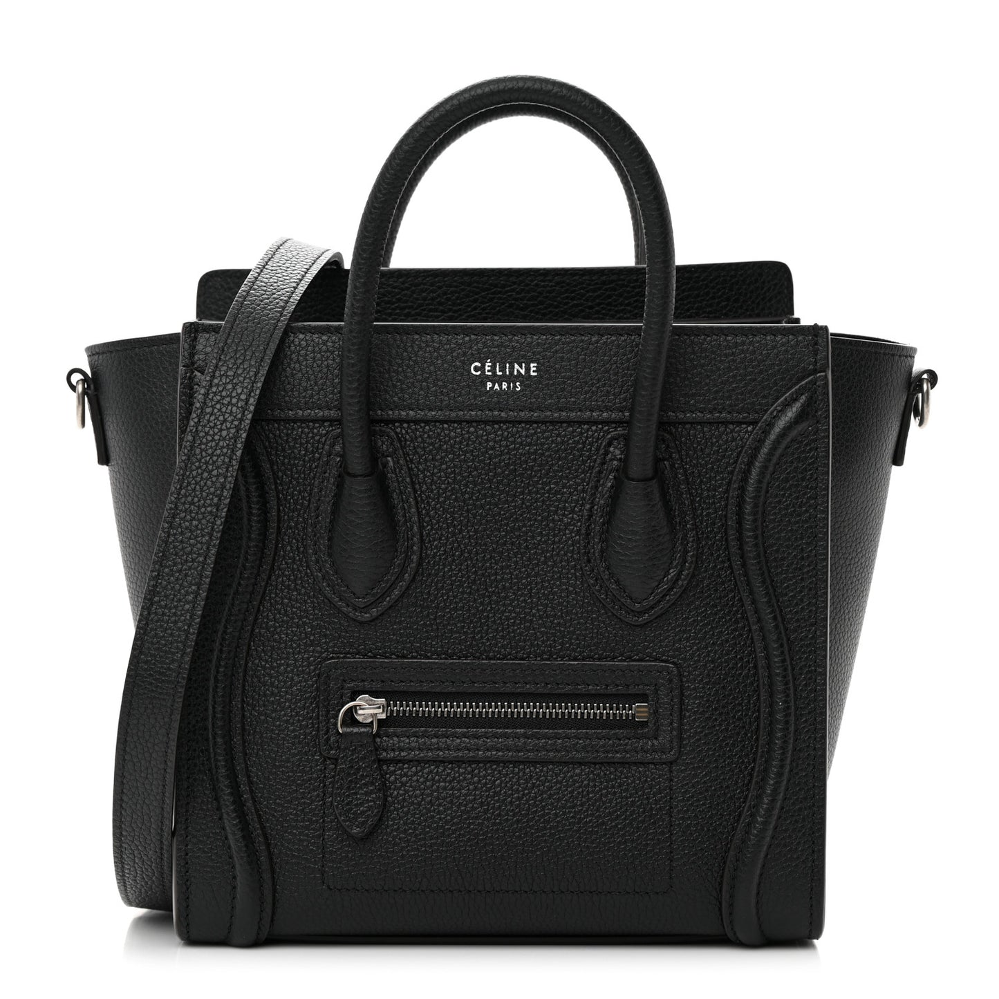 Drummed Calfskin Nano Luggage Black