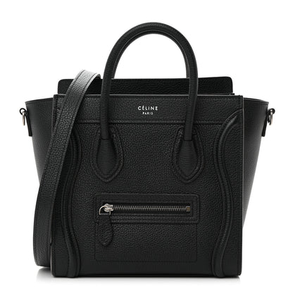 Celine Drummed Calfskin Nano Luggage Black 1 of 11