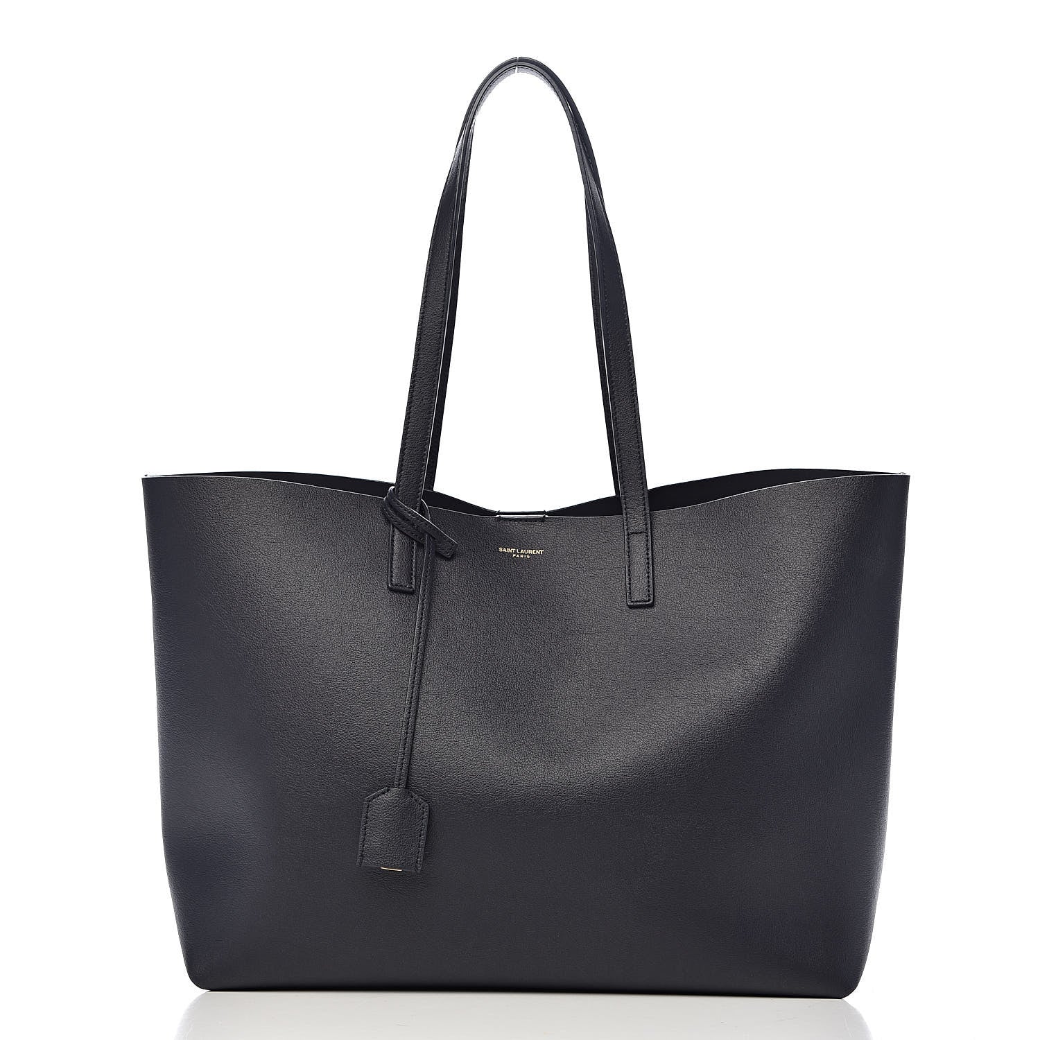 Saint Laurent Calfskin Large Shopping Tote Navy 3 of 11