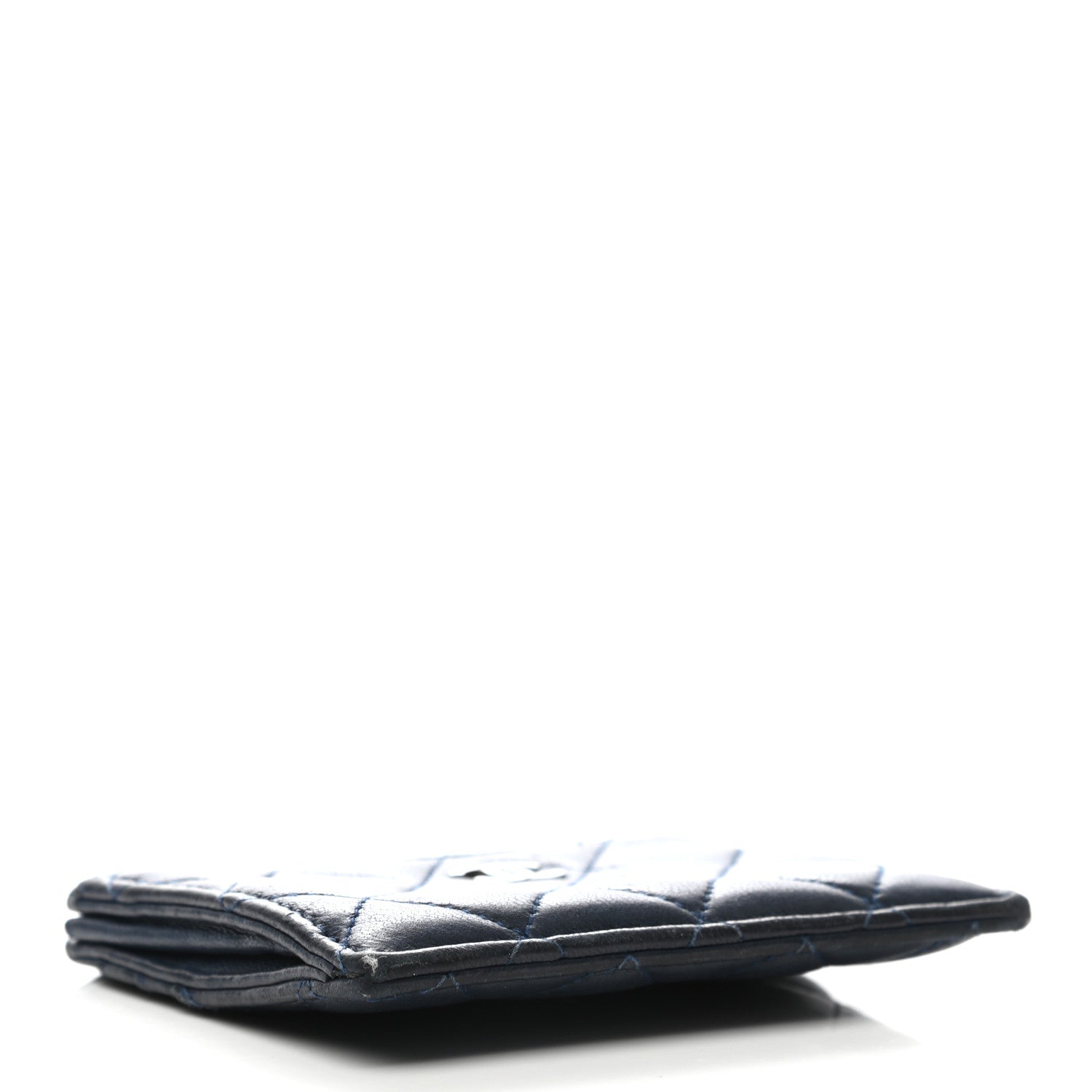 Chanel Lambskin Quilted Zip Card Holder Navy Blue 4 of 7