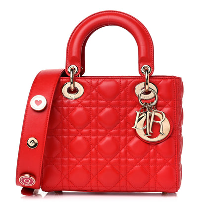 Christian Dior Lambskin Cannage Small Lucky Badges My Lady Dior Red 1 of 15