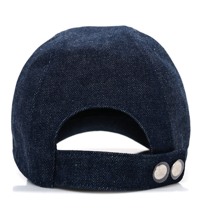 Hermes Denim Embroidered Davis Emile Hat 57 Indigo 6 of 8