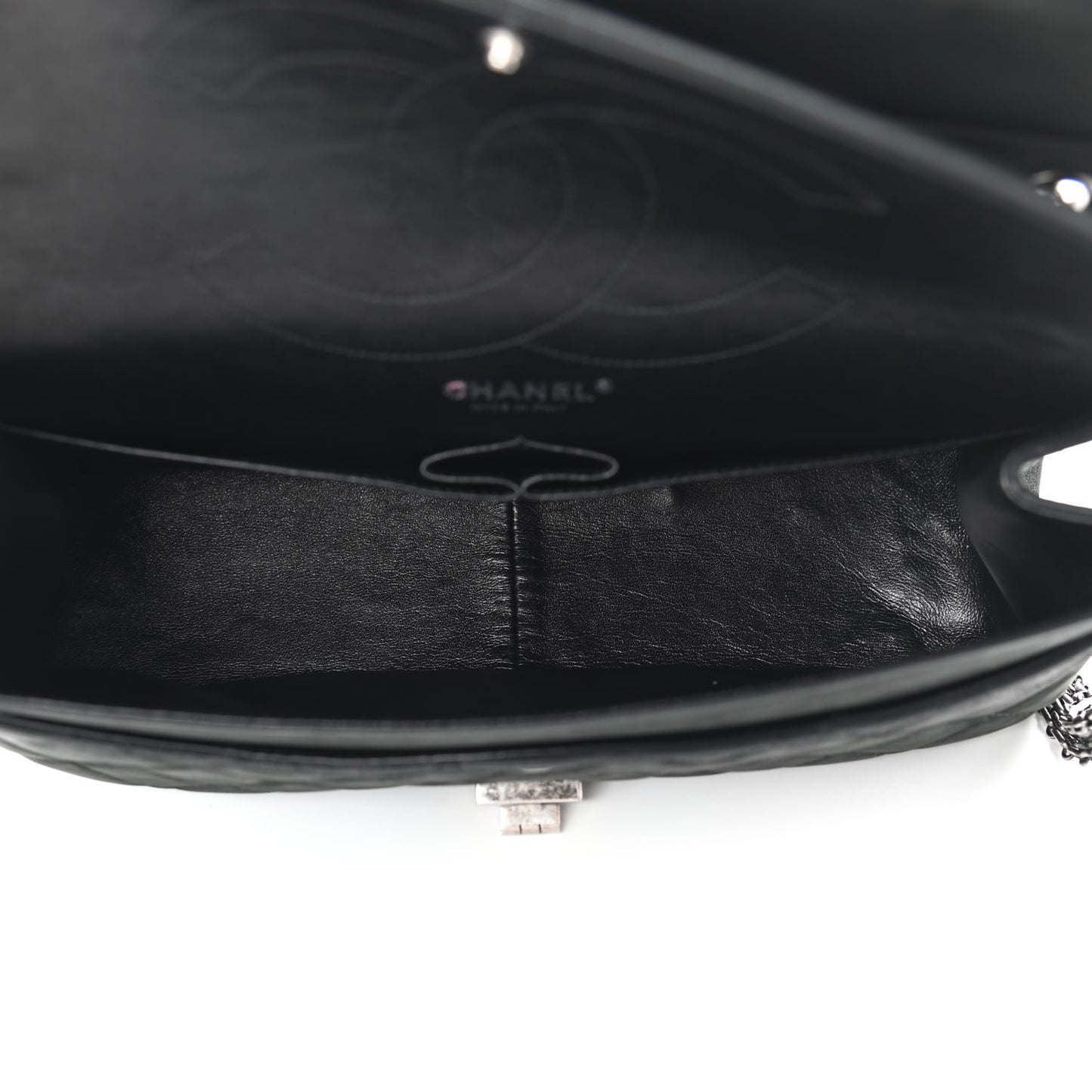 Iridescent Calfskin Quilted 2.55 Reissue 227 Flap Black