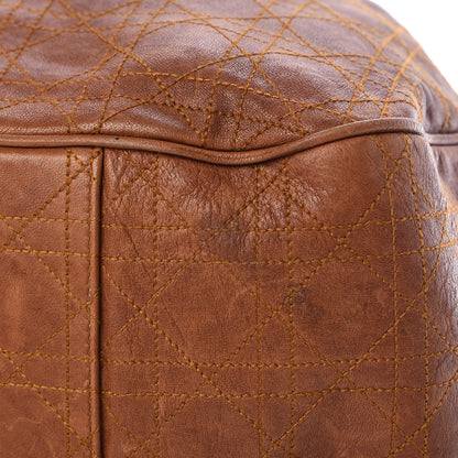 Christian Dior Lambskin Cannage Drawstring Bag Brown 16 of 16