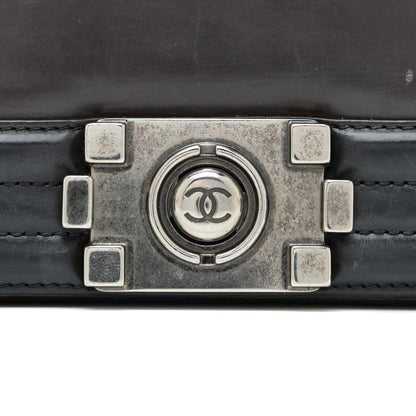 Chanel Glazed Calfskin Medium Boy Flap Black Brown 11 of 14