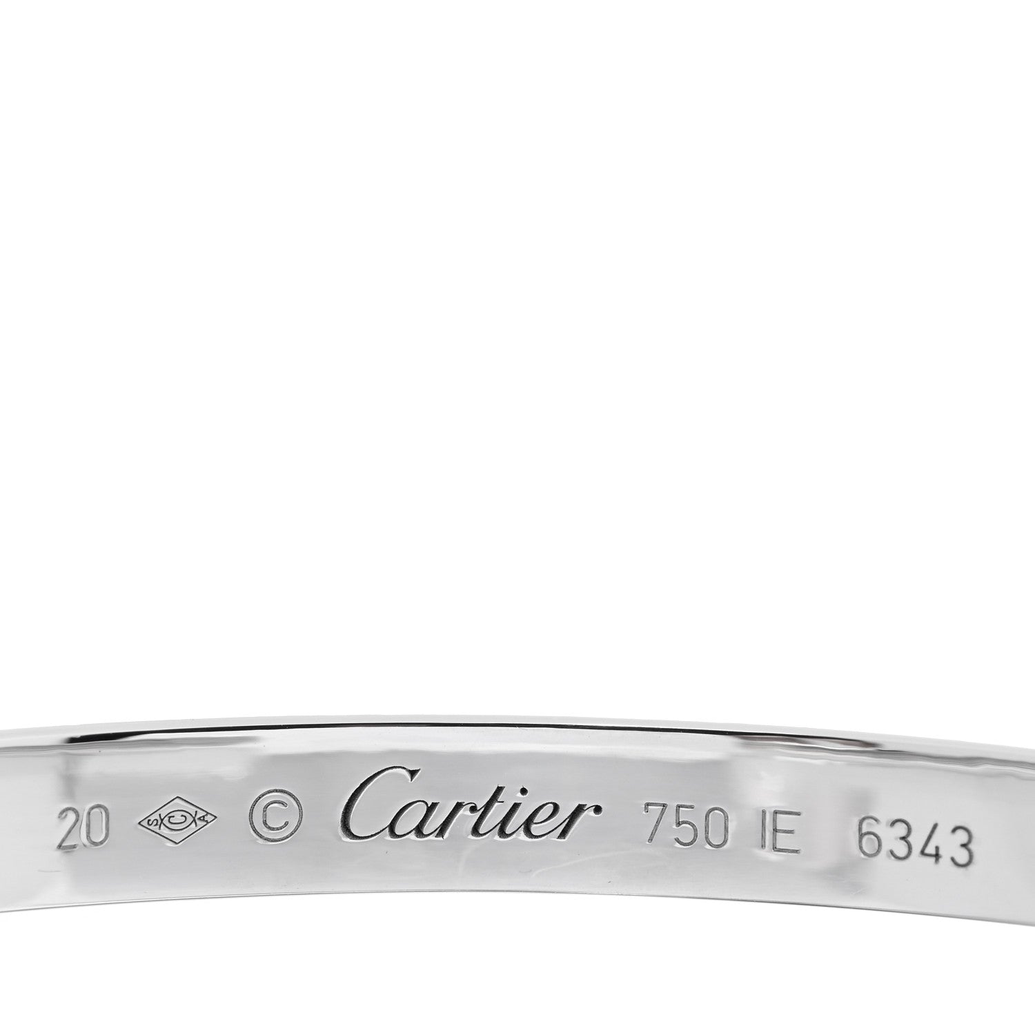 Cartier 18K White Gold LOVE Cuff Bracelet 20 3 of 4